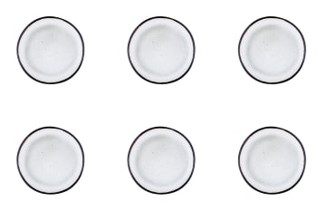 Reactiv - Lot de 6 petites assiettes en grès blanc D16