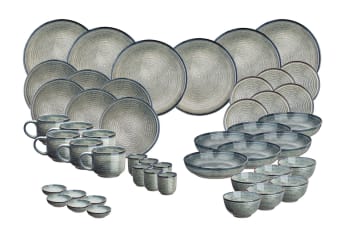 Reactiv - Set vaisselle 48 pièces en grès gris