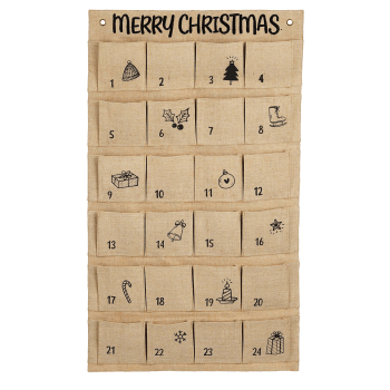 Adventkalender - Calendrier de l'avent jute marron 85 x 50