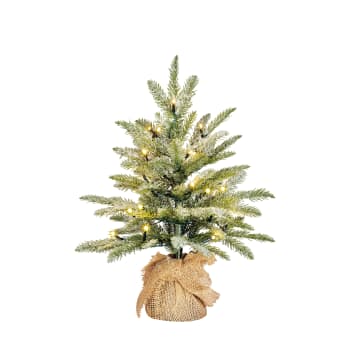 Brewer - Künstlicher Weihnachtsbaum mit LED-Beleuchtung in Jutesack 45
