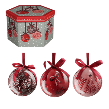 Bolas de navidad de plástico rojo - lote de 14