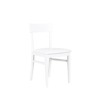 MONACO - Sedia in legno laccato bianco  con seduta in similpelle 44x45xh. 82 cm