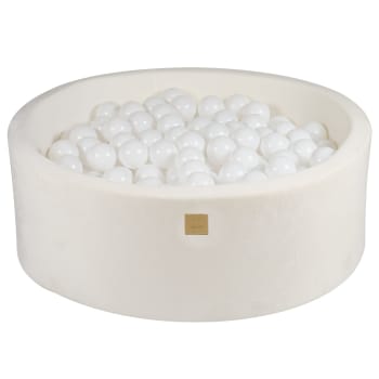 Piscine à balles sèches ronde 200 balles Supersoft Velvet Blanc: Blanc