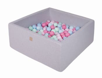 Piscina de bolas gris claro 300 azul bebé/menta/rosa claro/rosa pastel