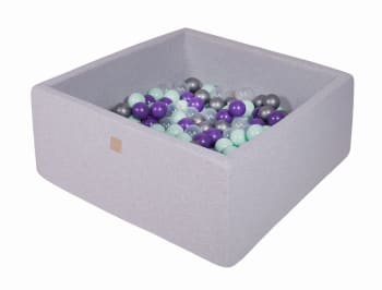 Piscine À balles gris clair 300 menthe/transparent/argenté/violet