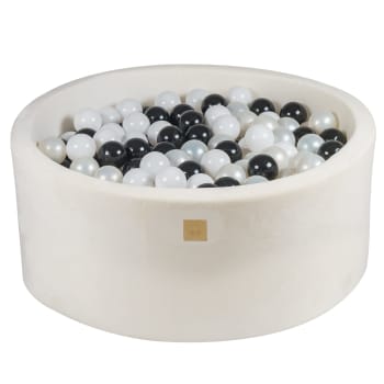 Piscina seca redonda Supersoft Velvet Blanco bolas: Blanco/Perla/Negro