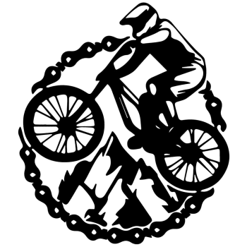 Wanddekoration Mountainbike aus Metall, 39x45 cm, schwarz