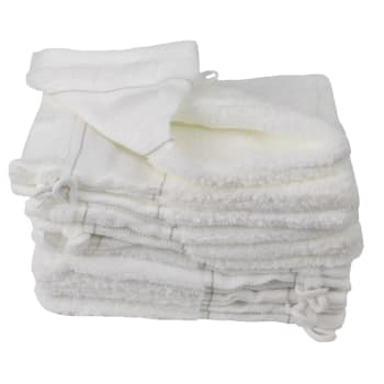 Petunia - Lot de 12 gants de toilette en coton blanc