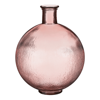 Firenza - Vase bouteille en verre recyclé rose clair H42