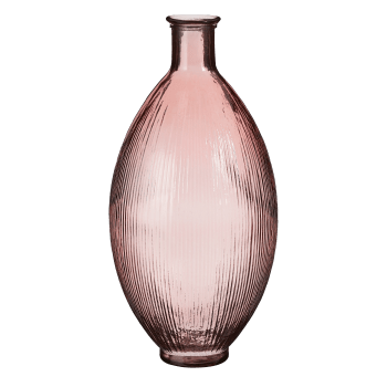 Firenza - Vase bouteille en verre recyclé rose clair H59