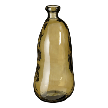 Pinto - Vase bouteille en verre recyclé taupe H51