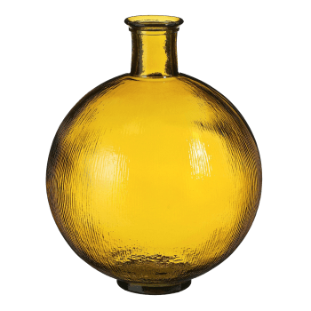 Firenza - Vase bouteille en verre recyclé ocre H42