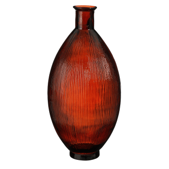 Firenza - Vase bouteille en verre recyclé marron foncé H59