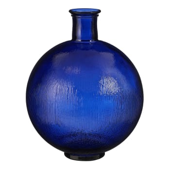 Firenza - Vaso bottiglia in vetro riciclato blu scuro alt.42