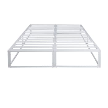 Somier de láminas de cama doble de metal blanco 2 plazas 200*150*30cm
