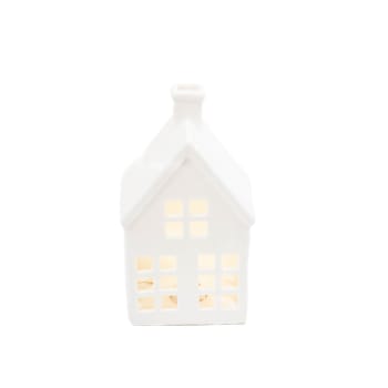 INDOOR LIGHTING - Haus LED-Lampe aus Dolomit, Weiß, 10x8x19 cm
