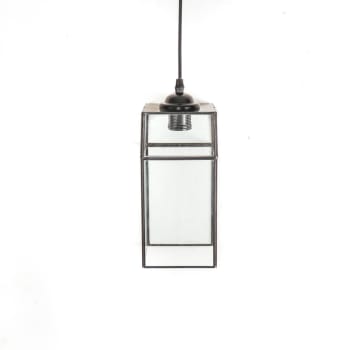 INDOOR LIGHTING - Hängelampe aus Glas und Metall, Schwarz, 12x25cm