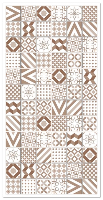 ALFOMBRAS AZULEJOS - Tapis vinyle carreaux ciments love brun 120x160cm