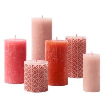 6er set Kerzen aus natürlichem Pflanzenwachs, rosa