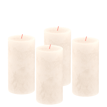 4er Set Kerzen aus natürlichem Pflanzenwachs, 13cm, elfenbein