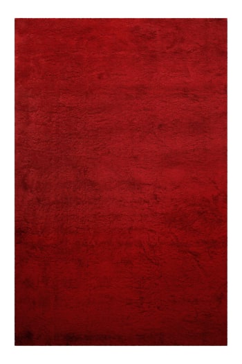 Tapis Rbati Rouge Tapis à poils longs, confort moelleux, rouge 80x150 Lola | Maisons du Monde