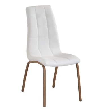 MABEL - Pack 4 sillas tapizadas respaldo curvado color blanco