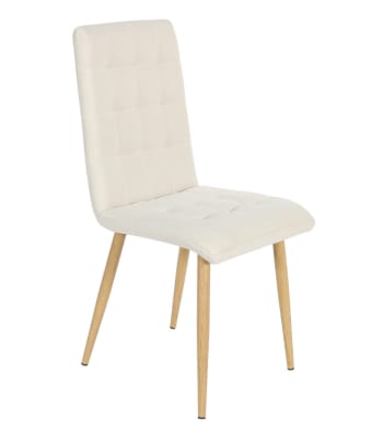 FABIA - Pack 4 sillas tapizadas acolchado capitoné color beige