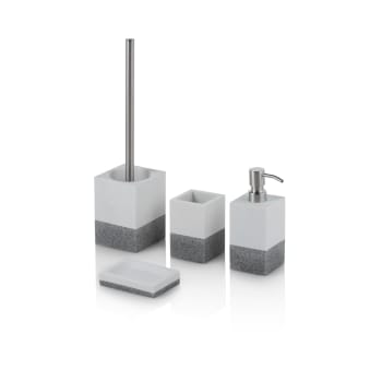 Rabat - Set d'accessoires de salle de bain 4 pièces en résine blanc/gris
