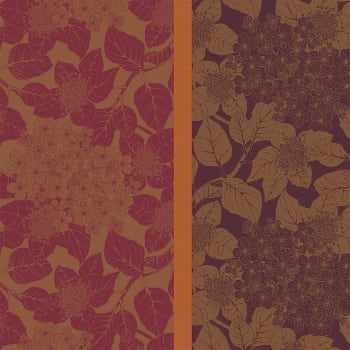 Hortensias rouille - Serviette  pur coton orange 54X54