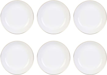 Assiettes colorées brasserie bistrot (lot de 6) (assiettes plates