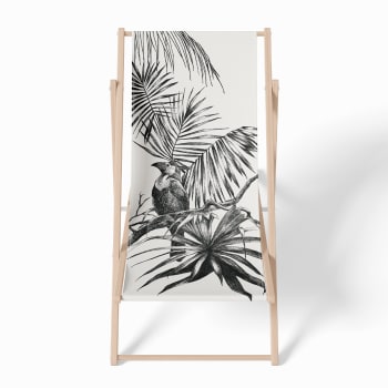 Chaise longue / chilienne tropical en bois de hêtre blanc