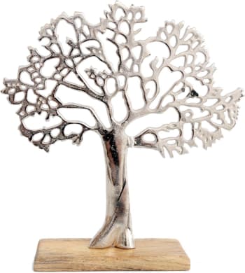Arbre décoratif en aluminium et bois de manguier de vie taille 2