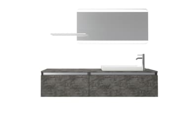 Aurora - Mueble de baño de 6 piezas en melamina oxido
