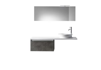 Aurora - Mueble de baño de 6 piezas en melamina oxido