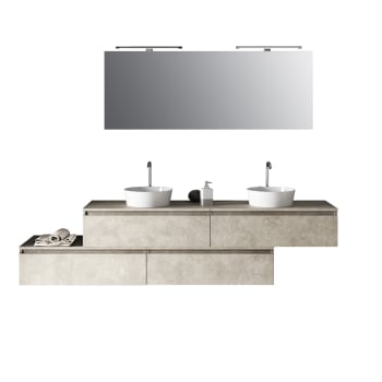 Mueble baño axel 2c 80cm color blanco brillo con espejo, sin lavabo -  Topambientes 2023