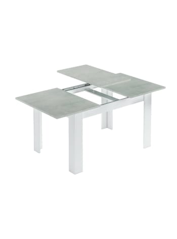 Dalice - Ausziehbarer Tisch in Holzoptik 140/190 cm Beton und Weiß