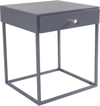 Kema - Table de chevet en acier bakal gris