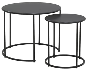 Tables basses en métal teinté noir (lot de 2)