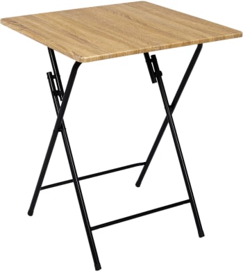 Table d'appoint plateau en bois ulm 60 x 60 cm
