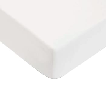 Essentiel - Drap housse coton  uni blanc 160x200cm
