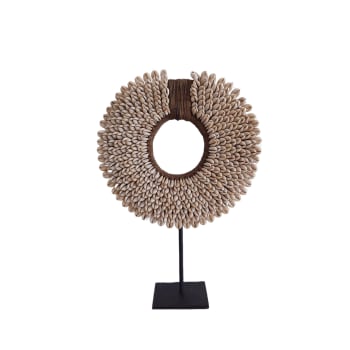BOHEMIA - Collier rond en coquillages, marron L20 x H30 cm