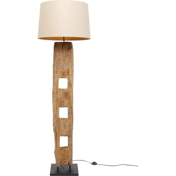 Abat-jour Lampadaire Ivoire Frangé Vintage 1970 - 9x18x16 Pouces