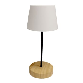 SORA - Lámpara de mesa portátil recargable con base en acabado madera ø13cm