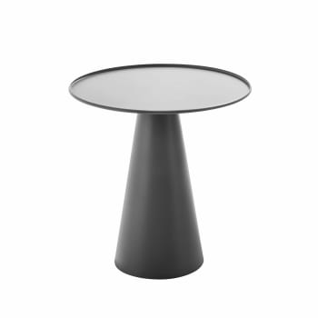 Gomba - Table basse ronde 50 cm en acier gris anthracite