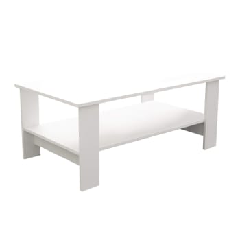 HOMCOM Tavolino Da Salotto In Legno Bianco 94x44x43 Cm - Tavolino Basso Moderno, Carico 50 Kg - Foto 3