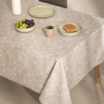 Tovaglia antimacchia in 100% cotone beige geometrico 140x300 cm Cross beige