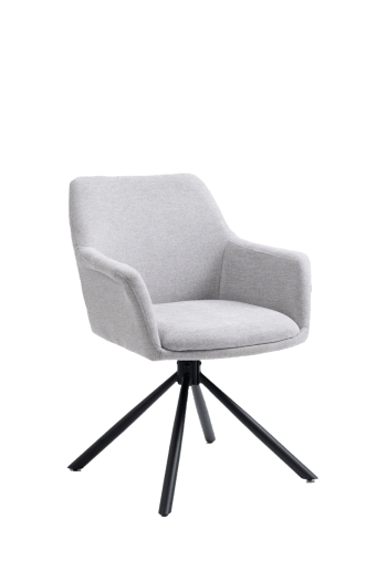 Charlie - Stuhl drehbar aus Stoff, grau