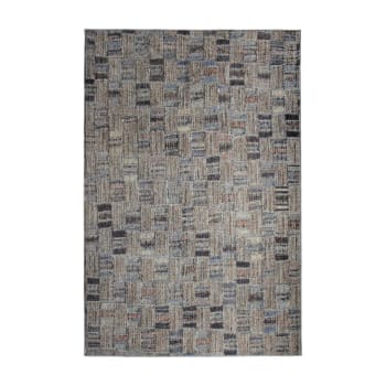Recycle - Tapis extra-doux motif marqueterie gris 120x170