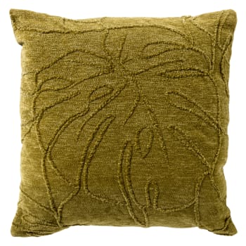 May - Coussin - vert en coton et polyester 45x45 cm avec motif fleuri