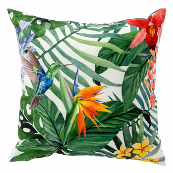 MANUEL - Coussin d'extérieur vert 45x45 cm  avec motif fleuri